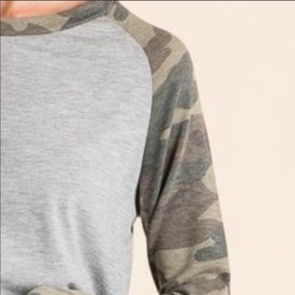 Gray Camo Long Sleeve T Shirt - Picture 3 of 5